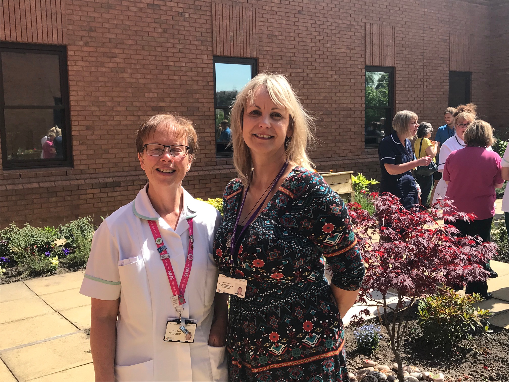 Occupational Therapy assistant Aileen Dunn with Julie Howson, from Warrington Wired